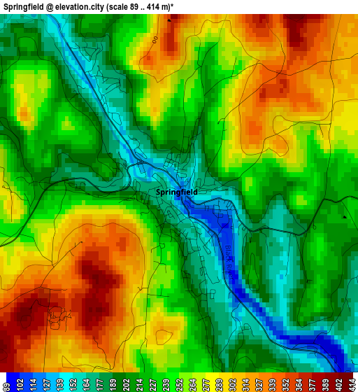 Springfield elevation map