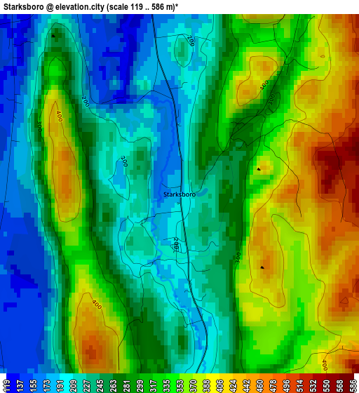 Starksboro elevation map