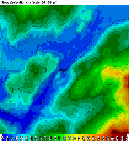 Stowe elevation map