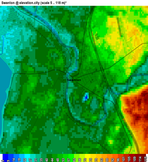 Swanton elevation map