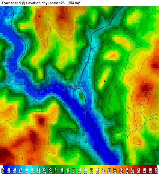 Townshend elevation map