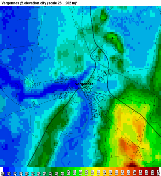 Vergennes elevation map