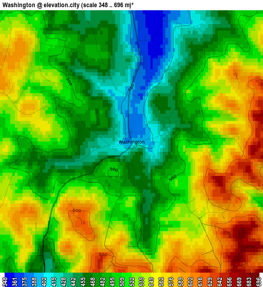 Washington elevation map