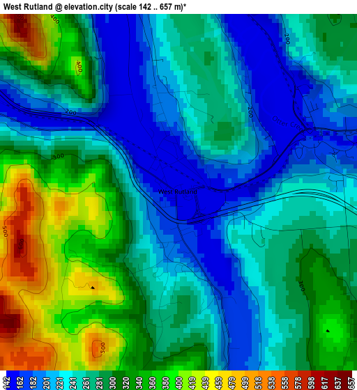 West Rutland elevation map