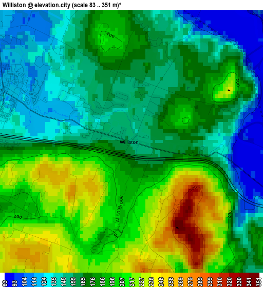 Williston elevation map