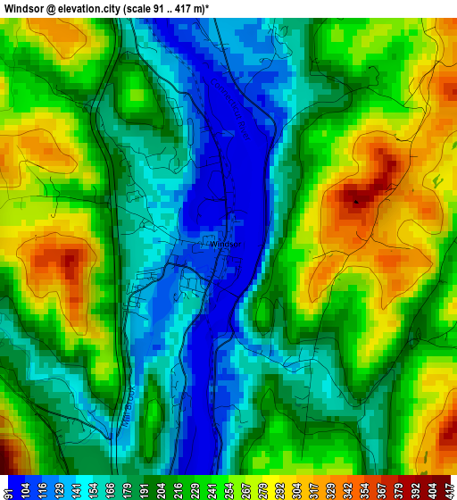 Windsor elevation map