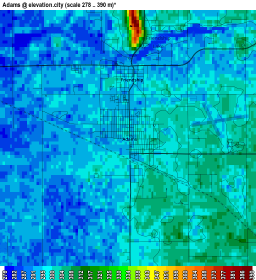 Adams elevation map