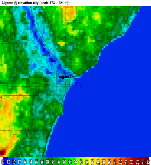 Algoma elevation map