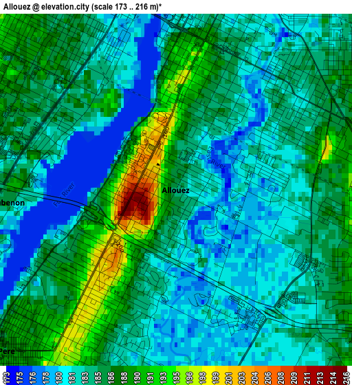 Allouez elevation map