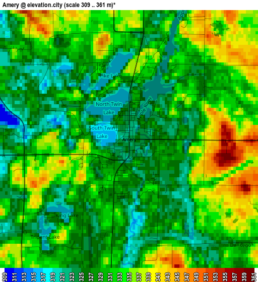 Amery elevation map