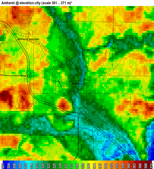 Amherst elevation map