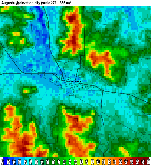 Augusta elevation map