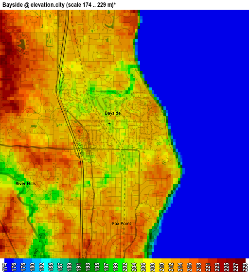 Bayside elevation map