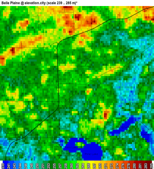 Belle Plaine elevation map