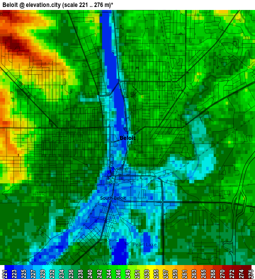 Beloit elevation map