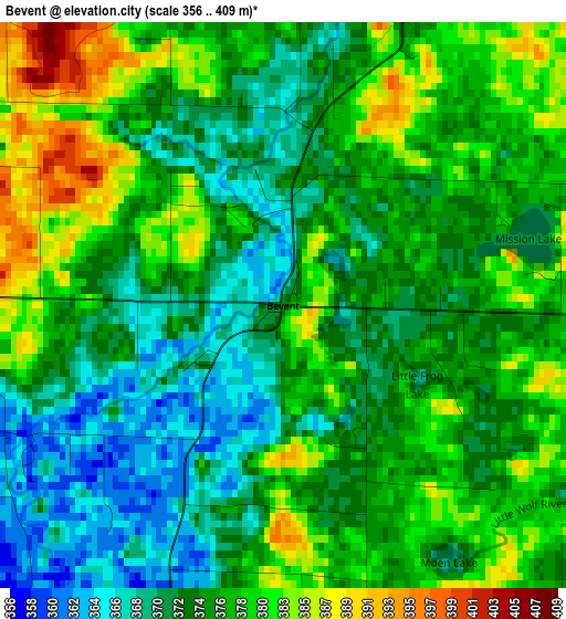 Bevent elevation map