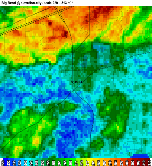 Big Bend elevation map