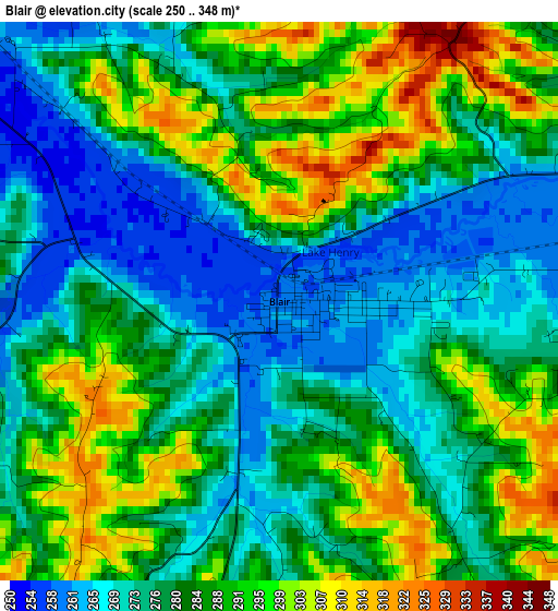 Blair elevation map