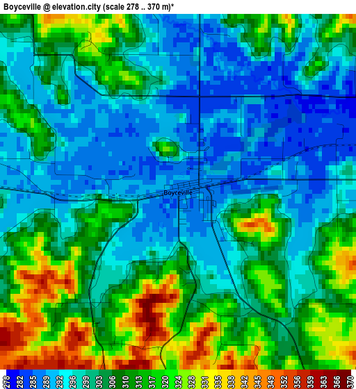 Boyceville elevation map