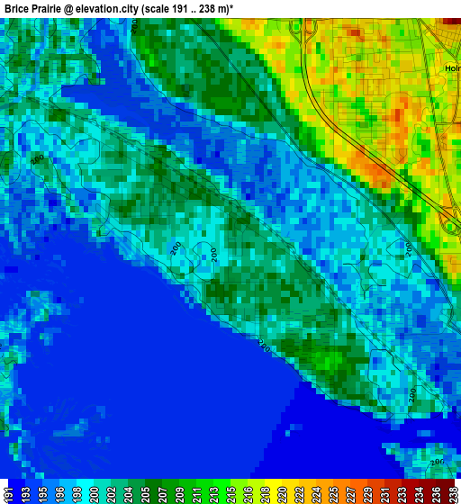 Brice Prairie elevation map