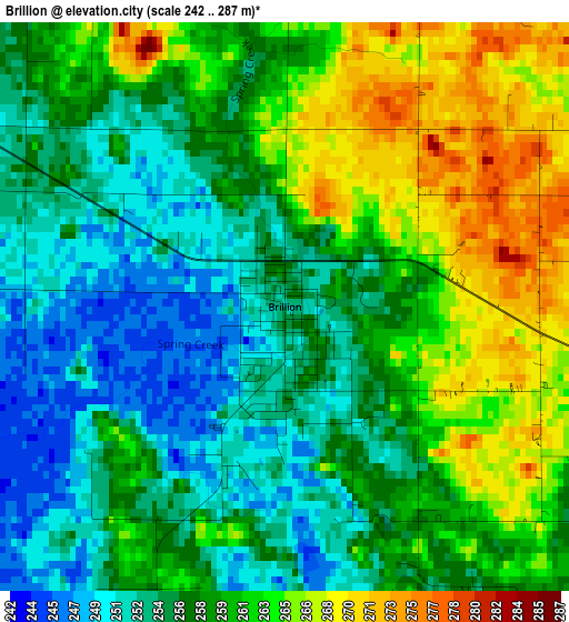 Brillion elevation map