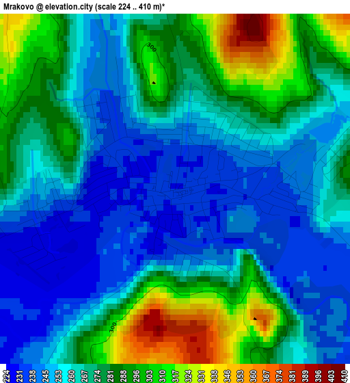 Mrakovo elevation map