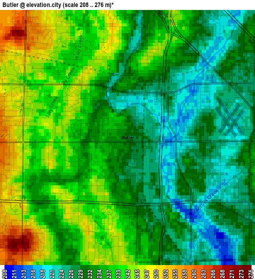 Butler elevation map