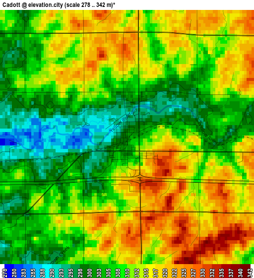 Cadott elevation map