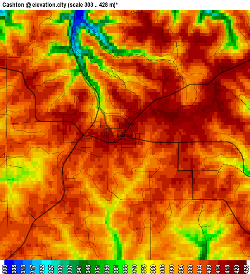 Cashton elevation map