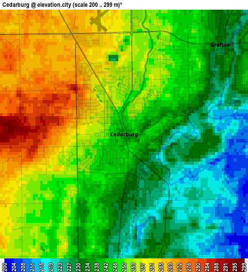 Cedarburg elevation map