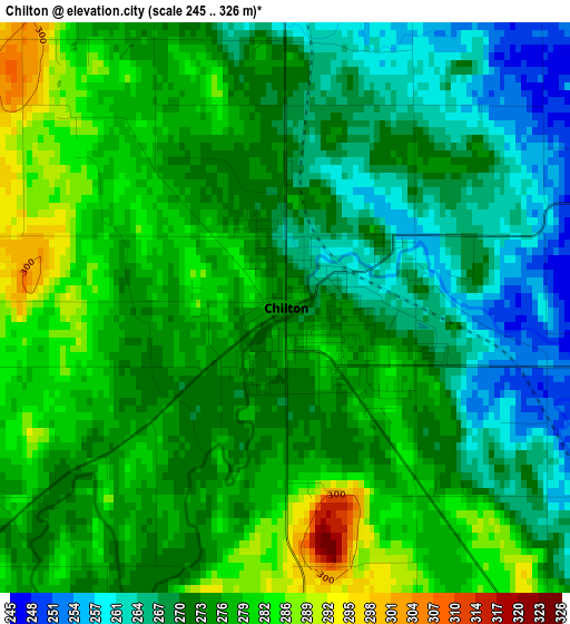 Chilton elevation map