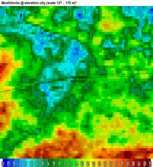 Mostishche elevation map