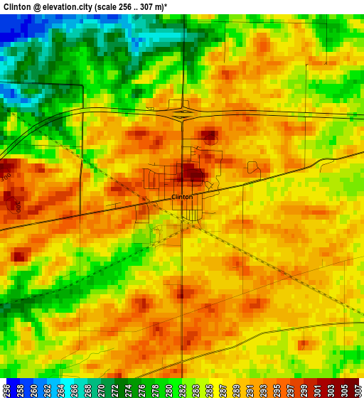 Clinton elevation map