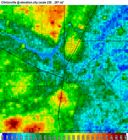 Clintonville elevation map