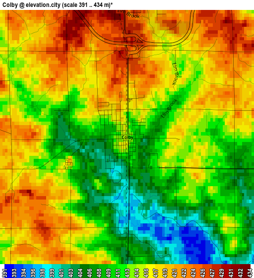 Colby elevation map