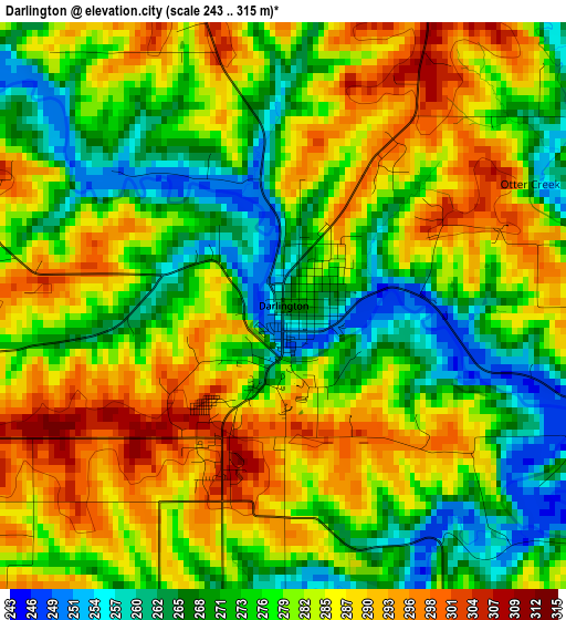 Darlington elevation map