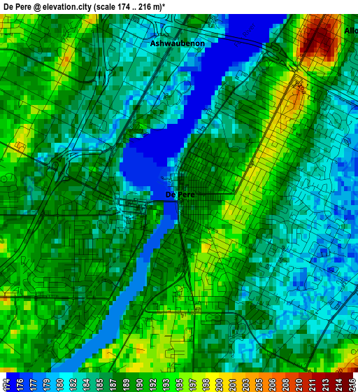 De Pere elevation map