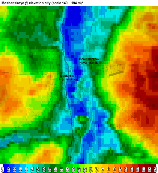 Moshenskoye elevation map