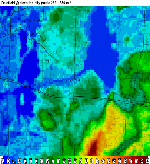 Delafield elevation map