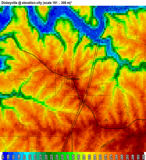 Dickeyville elevation map