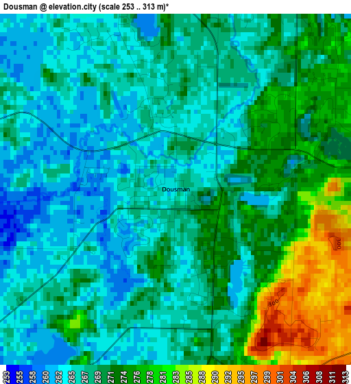 Dousman elevation map