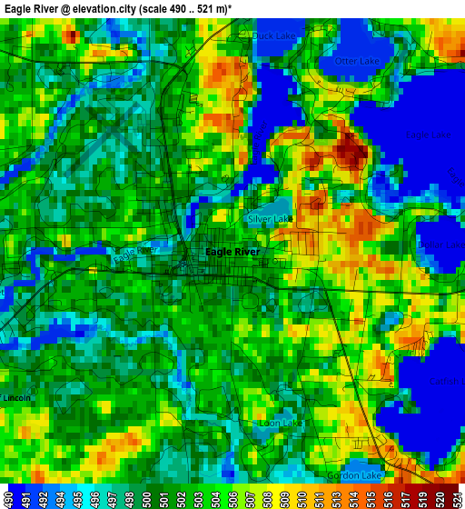 Eagle River elevation map