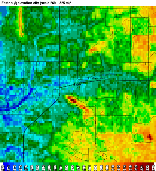 Easton elevation map