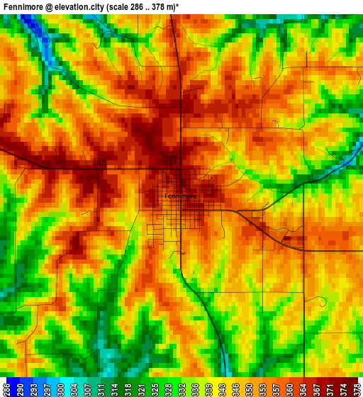 Fennimore elevation map