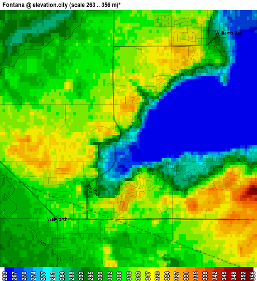 Fontana elevation map