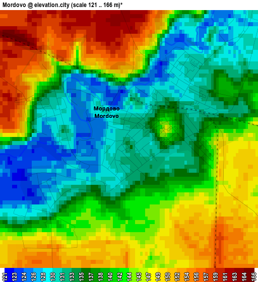 Mordovo elevation map