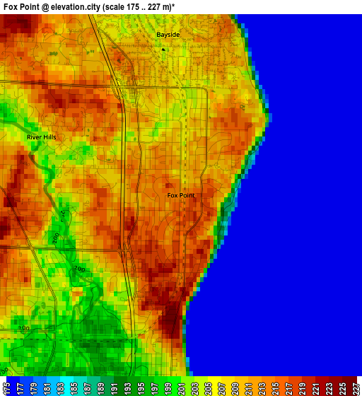 Fox Point elevation map