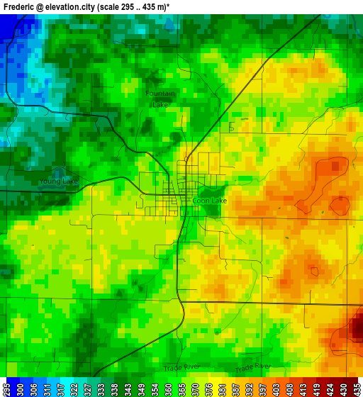 Frederic elevation map