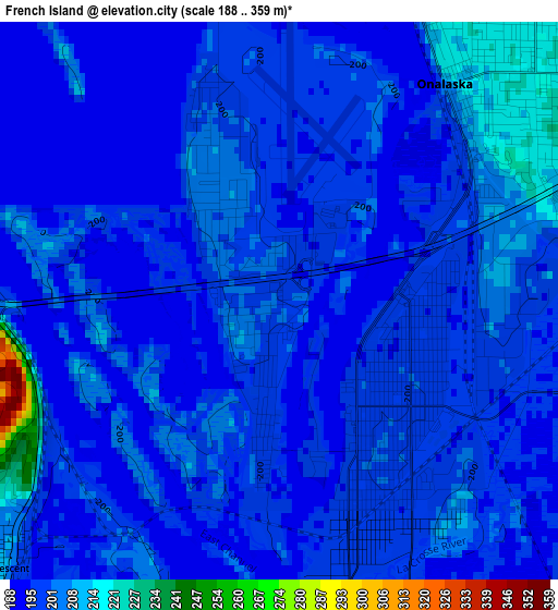 French Island elevation map