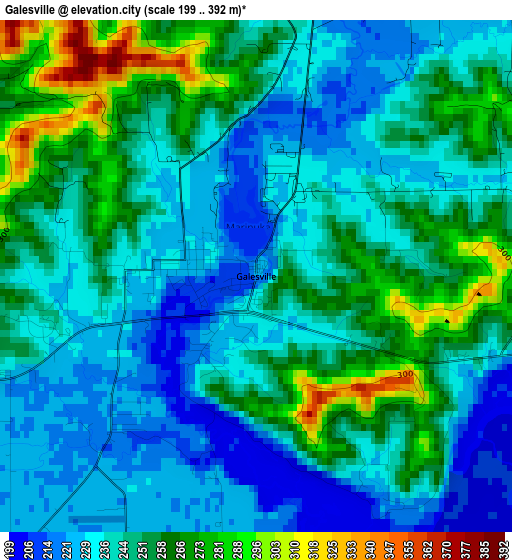 Galesville elevation map